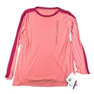 Jockey Sport Long Sleeve Top Athleisure Womens XL Pink & Magenta